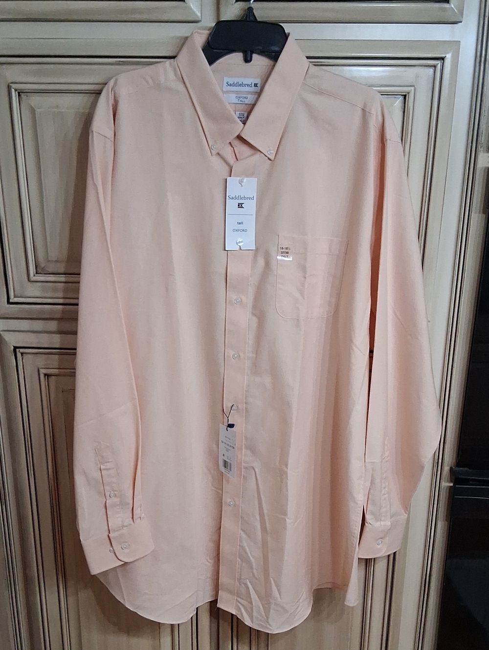 Saddlebred Apricot Long-Sleeve Button-Down Shirt - Size 2XLT